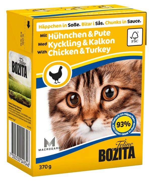 2051 26924 - Bozita Katt Tetra Bitar i sås med Kyckling & Kalkon 370 g