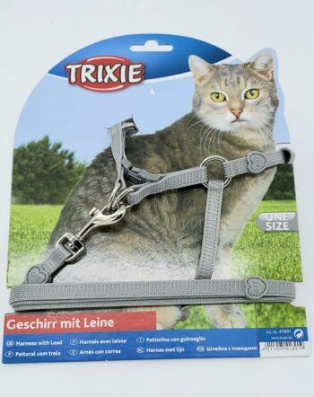 2051 61919 350x442 - Trixie kattesele og line, One size, grå