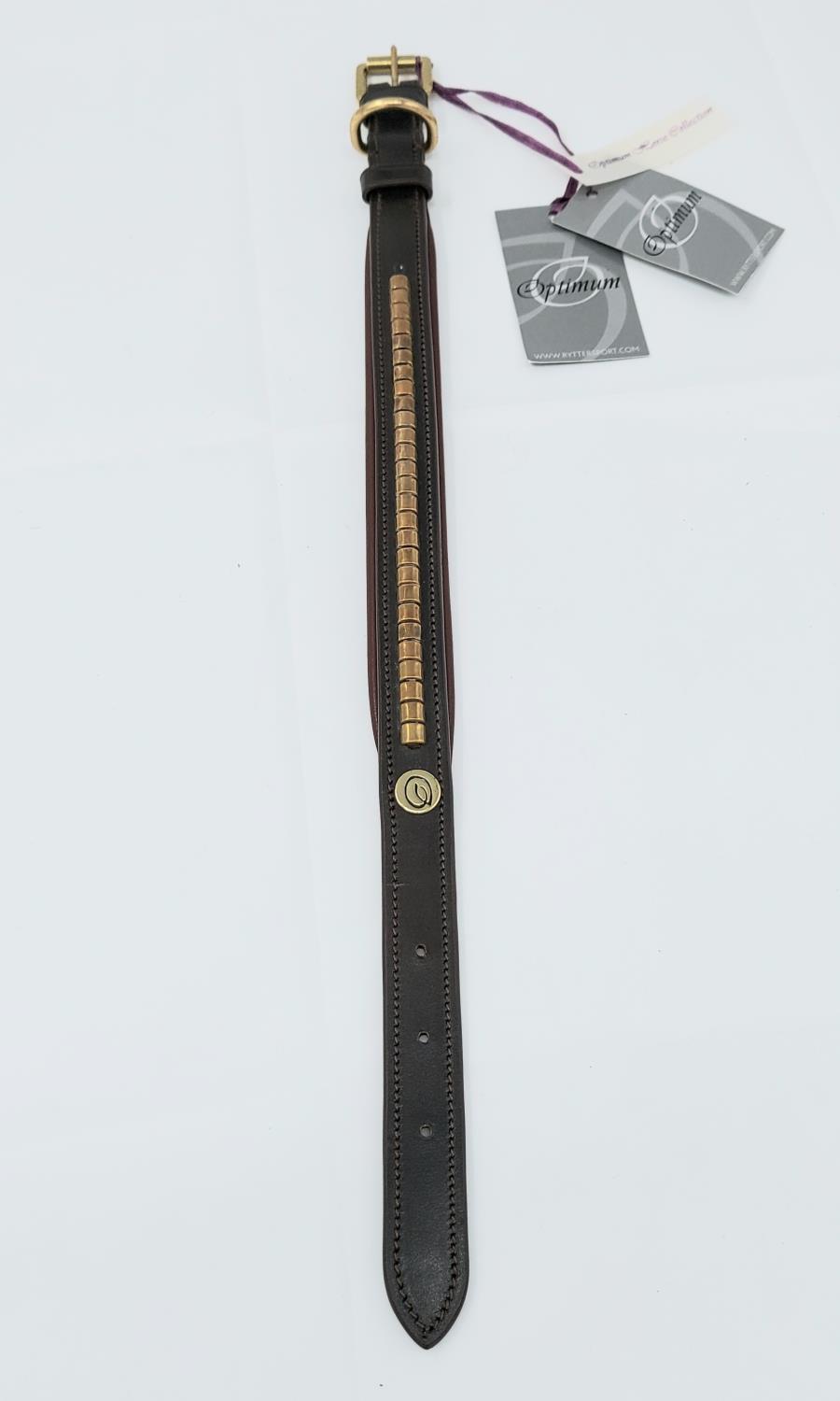 2051 2953 1 - Optimum Halsbånd Clincher -40cm- Havanna/Messing