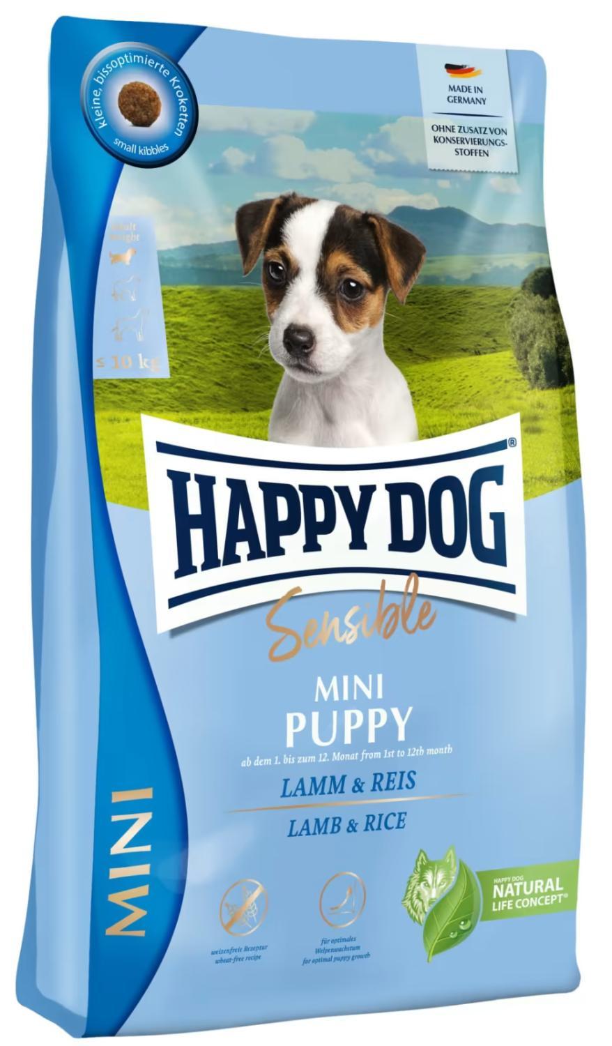 2051 64845 - Happy Dog Sensible Mini Puppy, Lam & Ris 4Kg